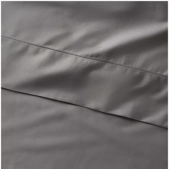 RALPH LAUREN Organic Cotton Sateen KING FLAT SHEET | Graphite Gray - Picture 2 of 5